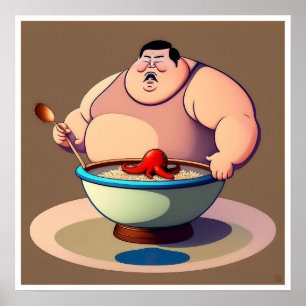 Chinees eten - Kunstdruk Poster