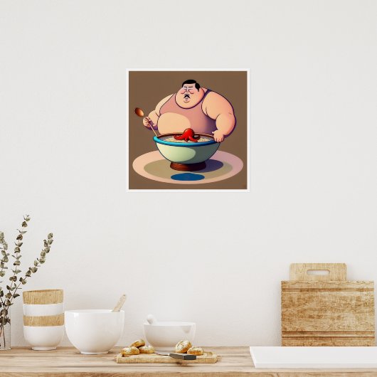 Chinees eten - Kunstdruk Poster (Keuken)
