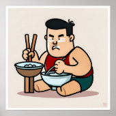 Chinees eten - Kunstdruk Poster (Voorkant)