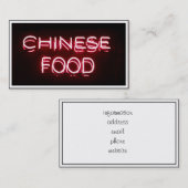 CHINEES ETEN - Rode Neon teken Visitekaartje (Voorkant / Achterkant)
