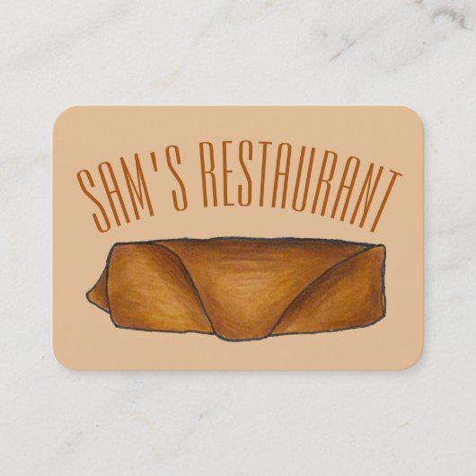 Chinees eten Roll Eggroll Restaurant Chef Cook Visitekaartje (Voorkant)