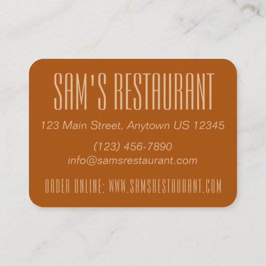 Chinees eten Roll Eggroll Restaurant Chef Cook Visitekaartje (Achterkant)