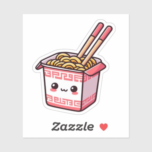 Chinees eten Takeout Box Vinyl Stickers (Vel)