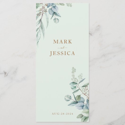 Chinees eucalyptus dubbel geluk bruiloft menu (Achterkant)