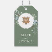 Chinees eucalyptus dubbel geluk/liedje hy cadeaulabel (Voorkant)