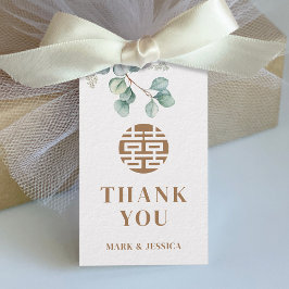 Chinees eucalyptus dubbel geluk/liedje hy cadeaulabel