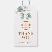 Chinees eucalyptus dubbel geluk/liedje hy cadeaulabel (Voorkant)