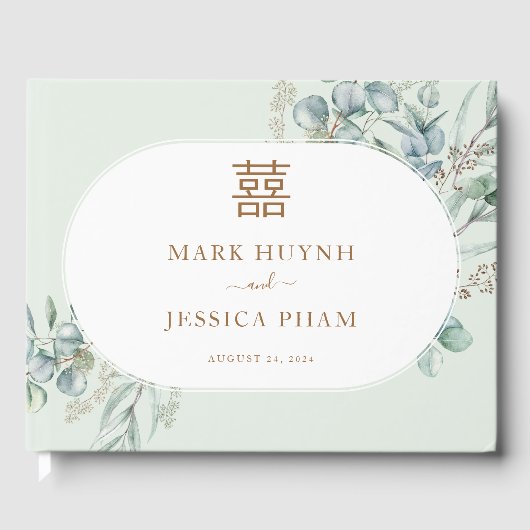 Chinees eucalyptus dubbel geluk/liedje hy gastenboek (Voorkant)