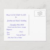 Chinees Fan Blue "save the date" Briefkaart (Achterkant)