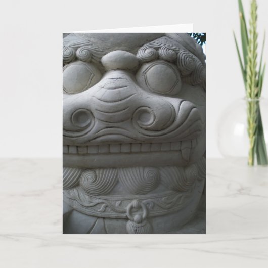 Chinees foo Dog-beeld Feestdagen Kaart (Voorkant)