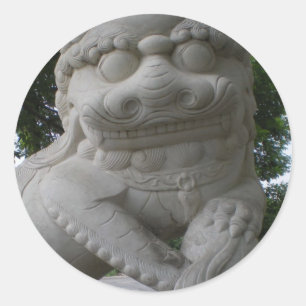 Chinees foo Dog-beeld Ronde Sticker