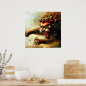 Chinees foo lion (10) poster (Keuken)