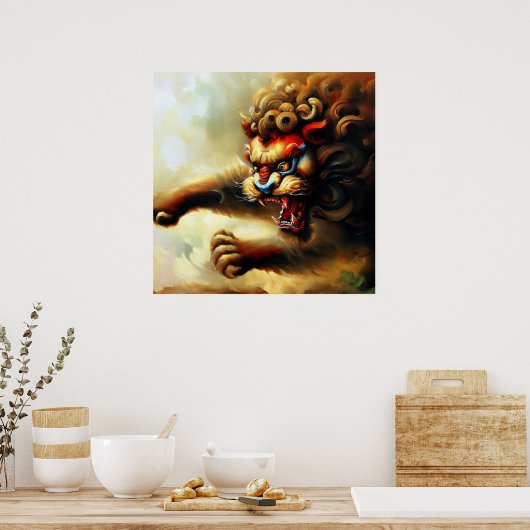 Chinees foo lion (10) poster (Keuken)