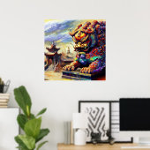 Chinees foo lion (11) poster (Thuiskantoor)
