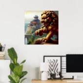 Chinees foo lion (12) poster (Thuiskantoor)