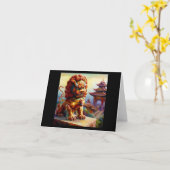 Chinees foo lion (13) kaart (Gele Bloem)