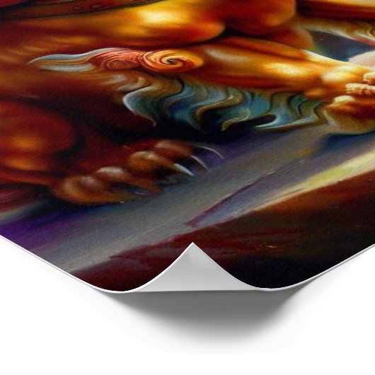 Chinees foo lion (13) poster (Hoek)