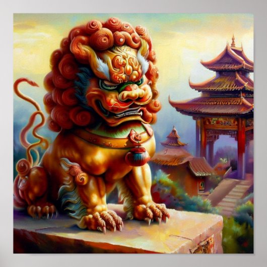 Chinees foo lion (13) poster (Voorkant)