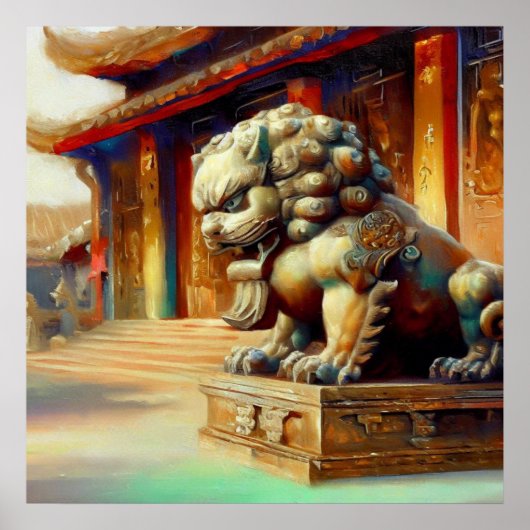 Chinees foo lion (16) poster (Voorkant)