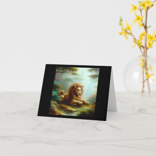 Chinees foo lion (17) kaart (Gele Bloem)