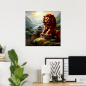 Chinees foo lion (18) poster (Thuiskantoor)