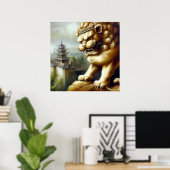Chinees foo lion (19) poster (Thuiskantoor)