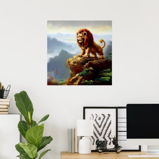 Chinees foo lion (1) poster (Thuiskantoor)