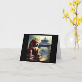 Chinees foo lion (22) kaart (Gele Bloem)