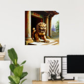 Chinees foo lion (23) poster (Thuiskantoor)