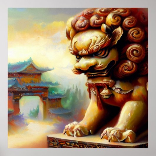 Chinees foo lion (24) poster (Voorkant)