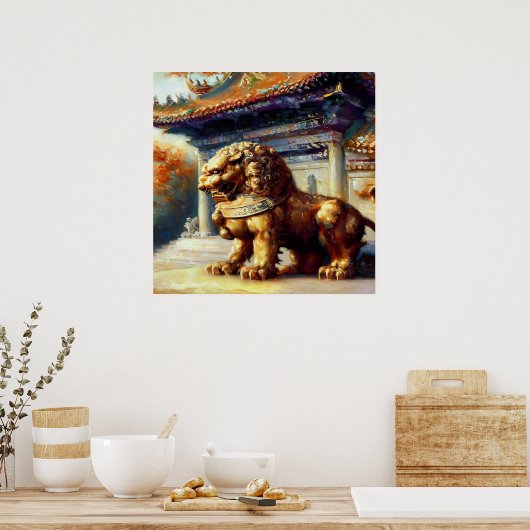 Chinees foo lion (25) poster (Keuken)