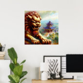 Chinees foo lion (27) poster (Thuiskantoor)