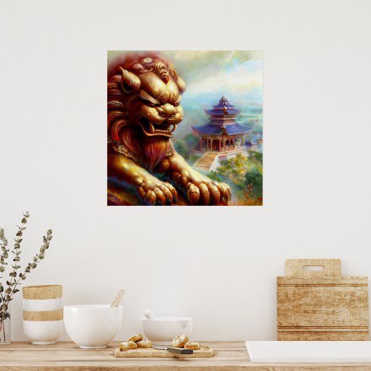 Chinees foo lion (27) poster (Keuken)