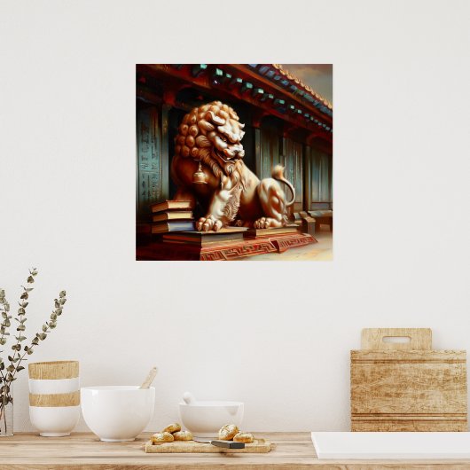 Chinees foo lion (2) poster (Keuken)