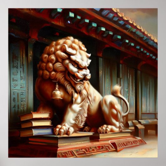 Chinees foo lion (2) poster (Voorkant)