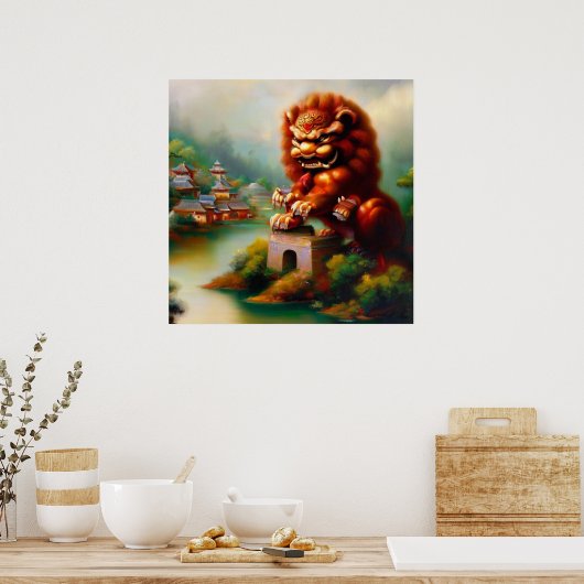 Chinees foo lion (32) poster (Keuken)