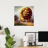 Chinees foo lion (33) poster (Thuiskantoor)