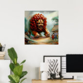 Chinees foo lion (34) poster (Thuiskantoor)
