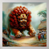 Chinees foo lion (34) poster (Voorkant)