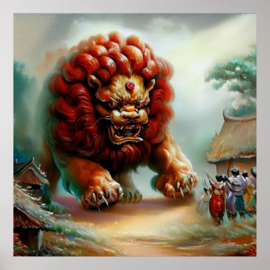 Chinees foo lion (34) poster (Voorkant)