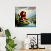 Chinees foo lion (35) poster (Thuiskantoor)