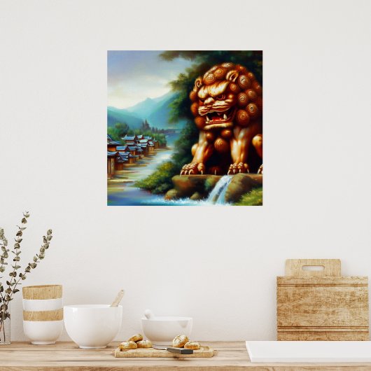 Chinees foo lion (36) poster (Keuken)