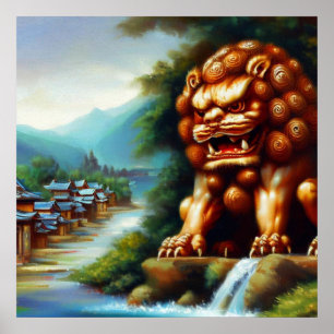 Chinees foo lion (36) poster