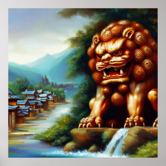 Chinees foo lion (36) poster (Voorkant)
