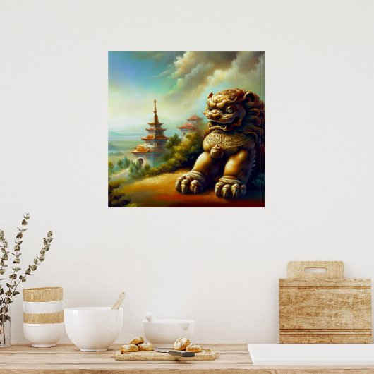 Chinees foo lion (4) poster (Keuken)