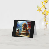 Chinees foo lion (7) kaart (Gele Bloem)