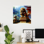 Chinees foo lion (7) poster (Thuiskantoor)