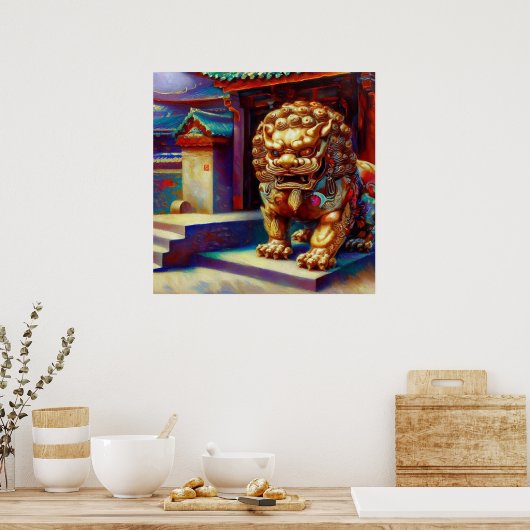 Chinees foo lion (8) poster (Keuken)