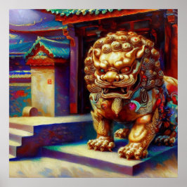 Chinees foo lion (8) poster