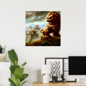 Chinees foo lion (9) poster (Thuiskantoor)